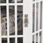 Vitrine blanche avec éclairage et tablettes réglables-1057090393
