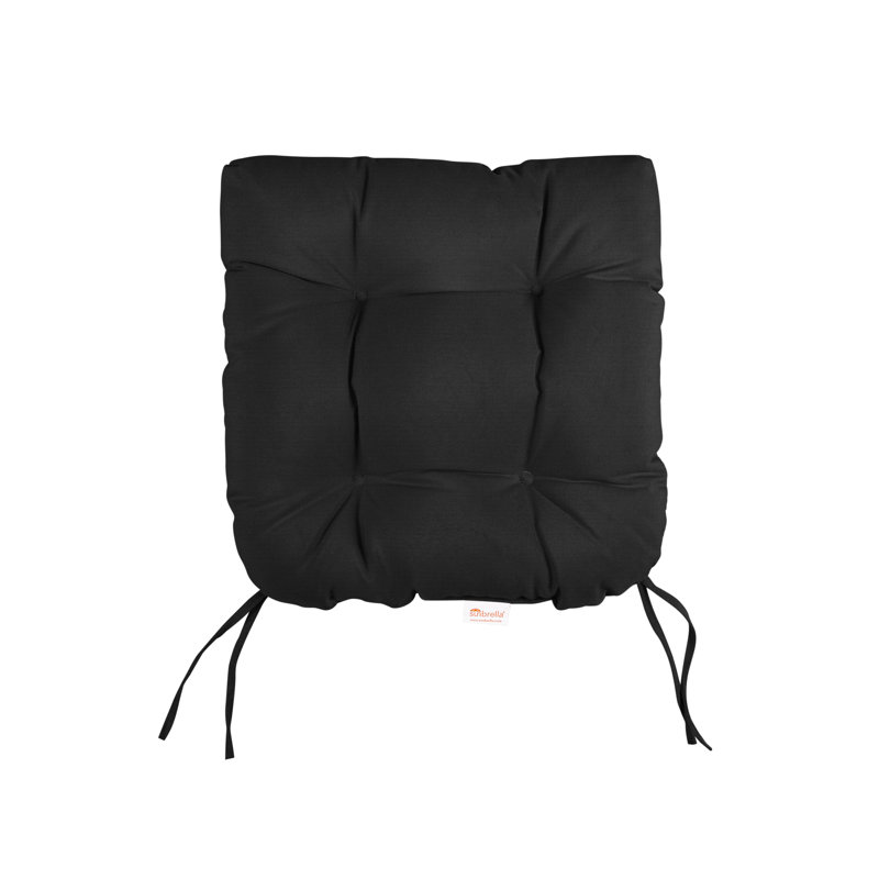 Tufted Outdoor Sunbrella Seat Cushion, 19" W, Canvas Black Sunbrella® Canvas