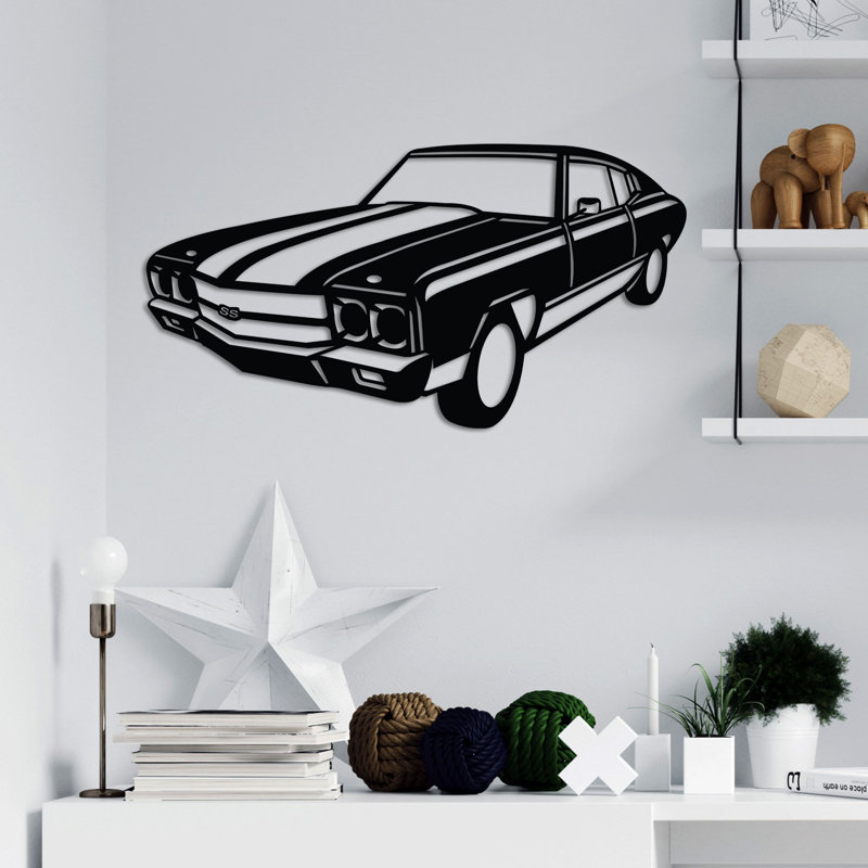 Élégant accessoire mural décoratif en métal, finition noire, 23,6 po x 12,6 po | Fabrication 100% métal, épaisseur: 0,06 po | Léger à 1,5 lb, idéal pour la décoration intérieure, design élégant et durable