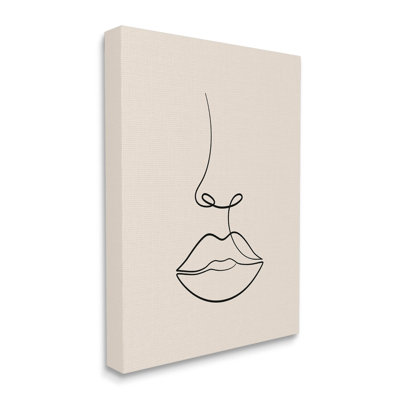 " Minimal Female Face Line Doodle "