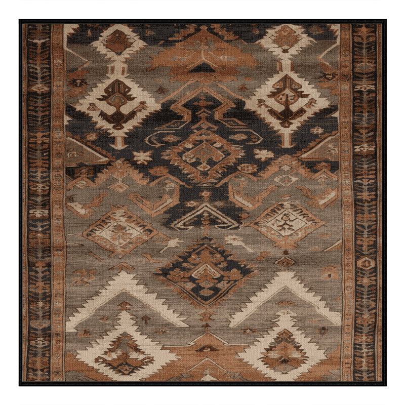 Tapis brun lavable à la machine, Carré 3 pi