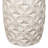 Fig Solid Mango Wood Accent Table In Distressed White Finish W/ Leaf Motif