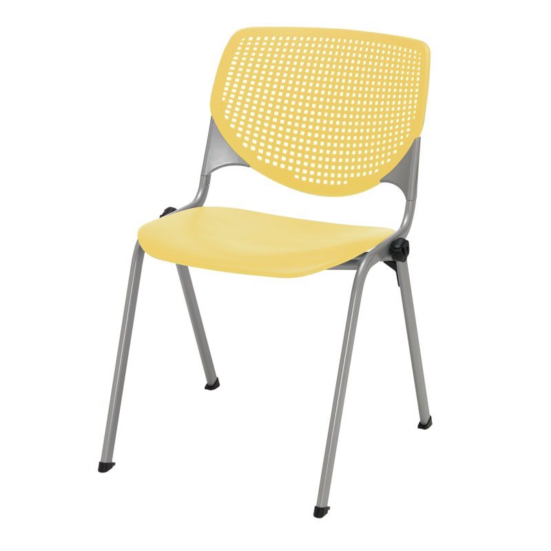 Chaise empilable sans accoudoirs Kool, Jaune, Poudre noire, Jaune