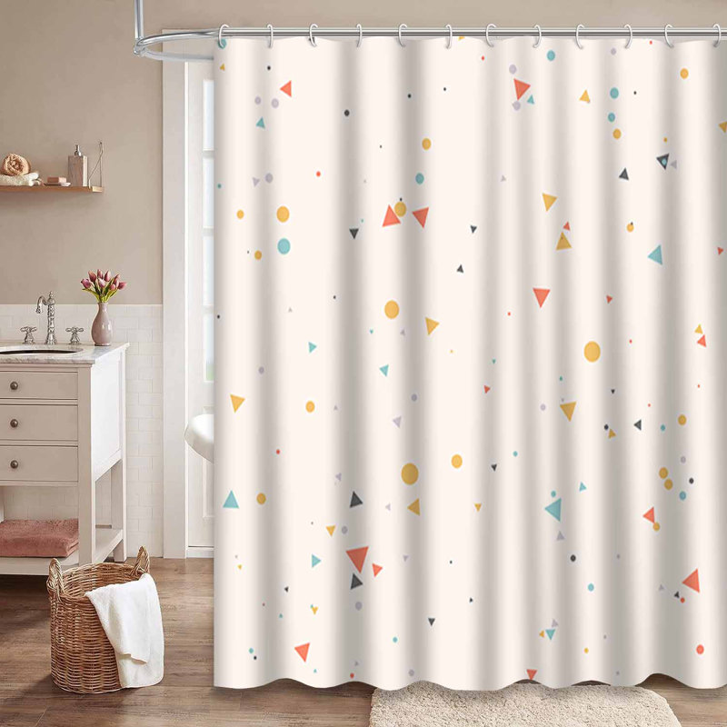 Rideau de douche abstrait avec 12 crochets, L 72 po x l 72 po