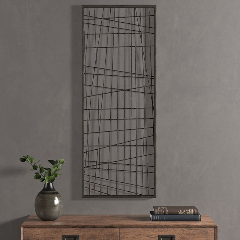 Art mural en métal noir vieilli - fait à la main pour une décoration intérieure audacieuse