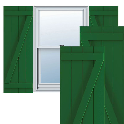 True Fit PVC Joined Board-n-Batten Shutters w/Z-Bar