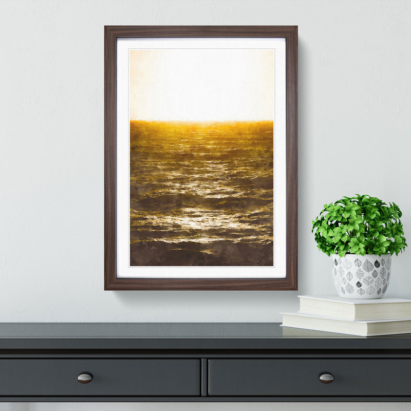 Light over the Ocean - Picture Frame Graphic Art Print, 63cm H x 45cm W x 2cm D, Walnut Framed
