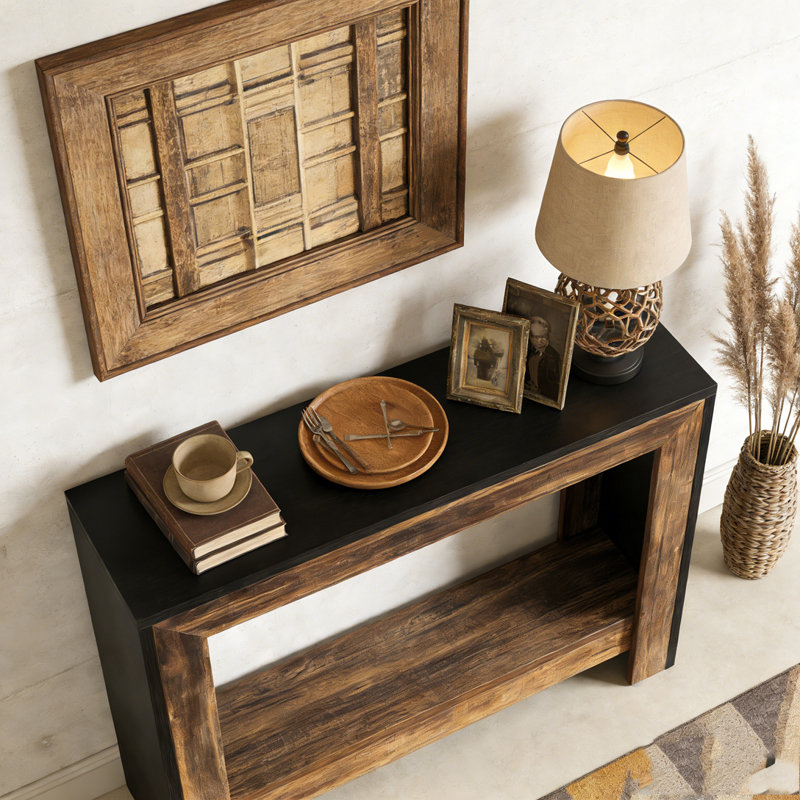 Table de canapé avec rangement ouvert Farmhouse