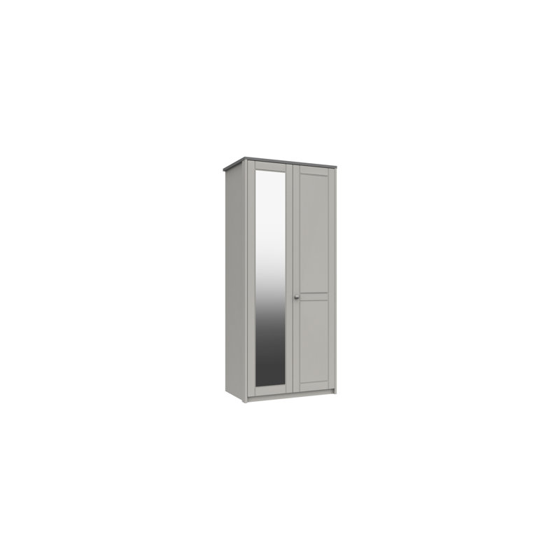 Newhaven 2 Door Manufactured Wood Wardrobe, Dust Grey/Light Grey