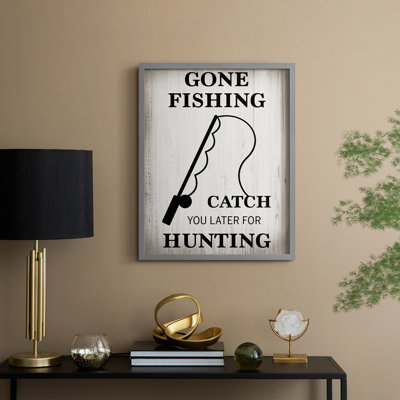 Gone Fishing Framed Print - Solid Wood