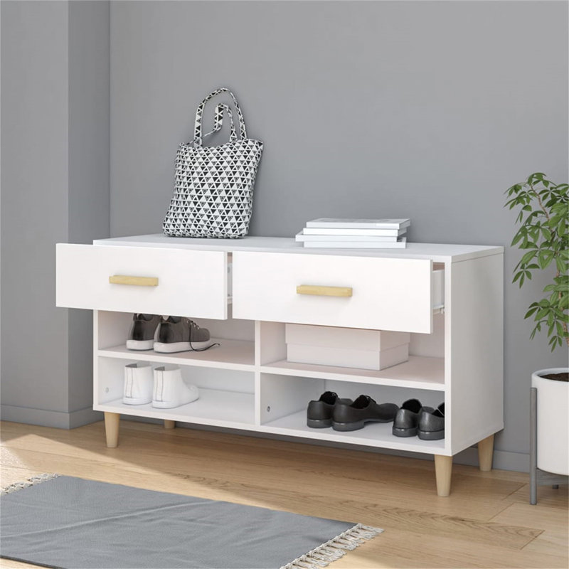 Yesenia 8 Pair Shoe Storage Cabinet, White