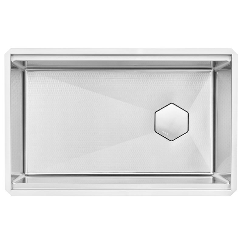Ruvati Hex Bottom 30-inch Workstation Scratch Resistant Embossed Texture Slope Bottom Kitchen Sink Stainless Steel - RVH8830