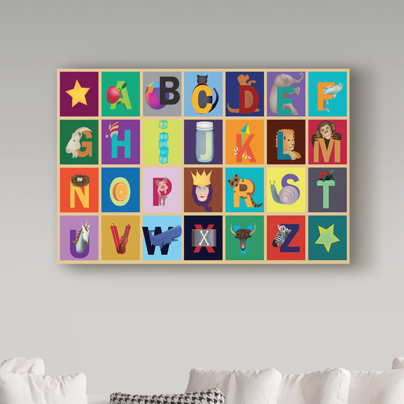 «ABC» par Hollaway, impression sur toile tendue, H 12 po x l 19 po x P 2 po