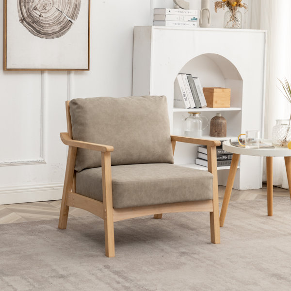 Laurel Foundry Modern Farmhouse Marnisha Faux Leather Armchair ...