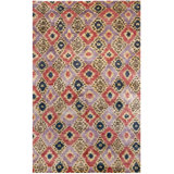 Rectangle Luxor Geometric Hand-Knotted Silk Area Rug in Purple/Rust