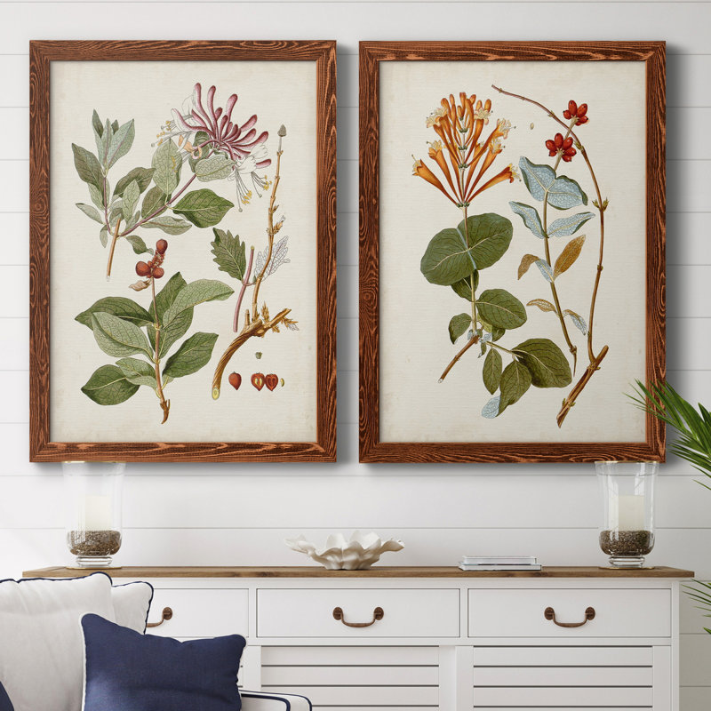 Arbres en fleurs rétro II - Toile encadrée de qualité supérieure - prête à être accrochée, H 37,5 po x l 55 po, Érable