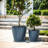 Amiin 2-Piece Tapered Round HDPE Plastic Pot Planter Set-2064560733