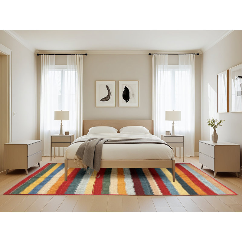 Striped Indoor Rug, Rectangle 5' x 8'