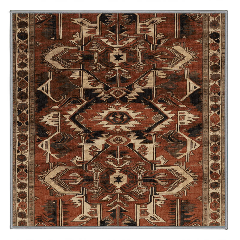 Tapis brun lavable à la machine, Carré 4 pi