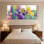 Plantes et fleurs, motif de cactus colorés, ensemble de 3 impressions sur toile