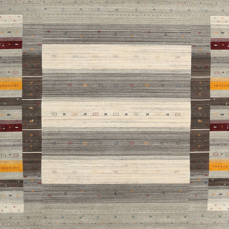 Tapis gris / olive Pilottown, Carré 6 pi