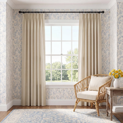Wakefield Ticking Stripe Curtain in Sand