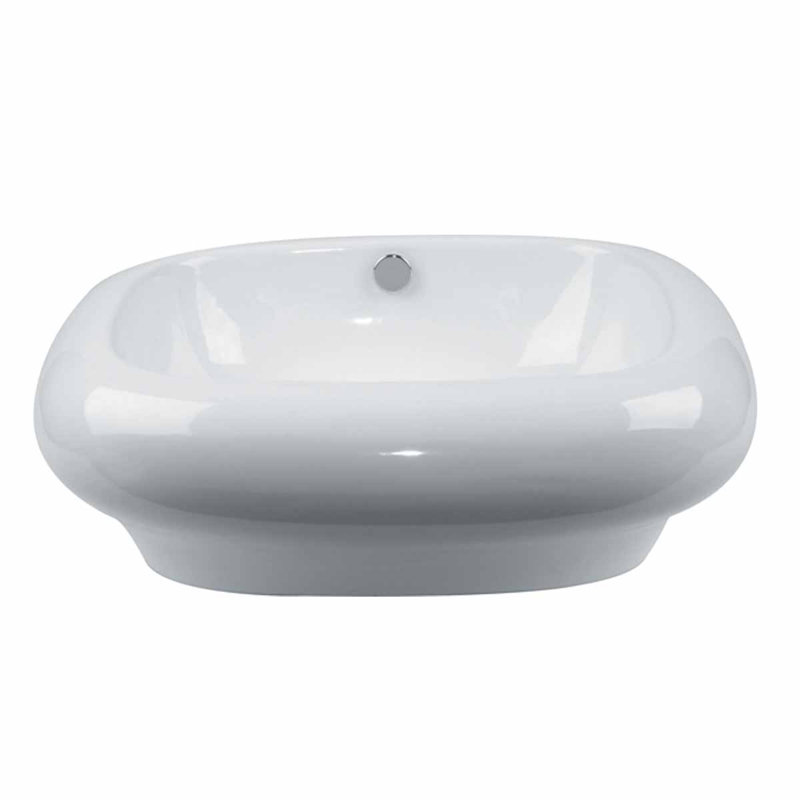 The Renovators Supply Inc. 20.5'' White Vitreous China Square Bathroom Sink with Overflow