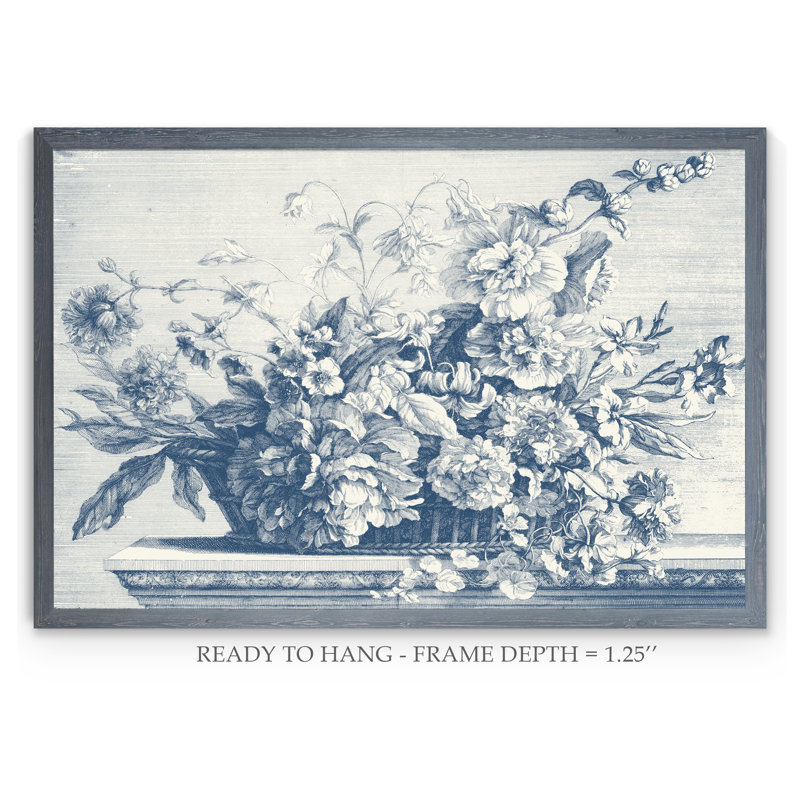 "panier bleu marine de fleurs ii" par paul cezanne-image image, reproduction d’art sur toile, H 28 po x l 38 po x 1,25 po