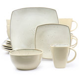 Gibson Elite Soho Lounge 16 Piece Stoneware Dinnerware Set In Light Taupe