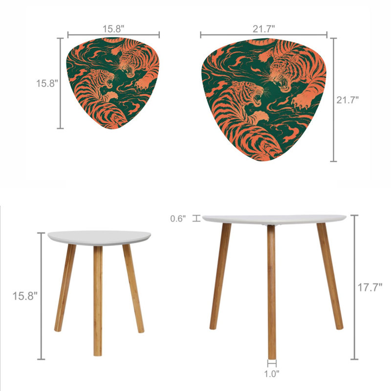Ensemble de 2 tables basses gigognes Triangle