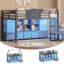 Lit mezzanine simple simple avec 9 tiroirs de rangement, bibliothèque et lumières DEL, lit mezzanine simple en métal en forme de maison avec marchepied et garde-corps, lit mezzanine pour enfants avec espace de jeu sous le lit-22244303
