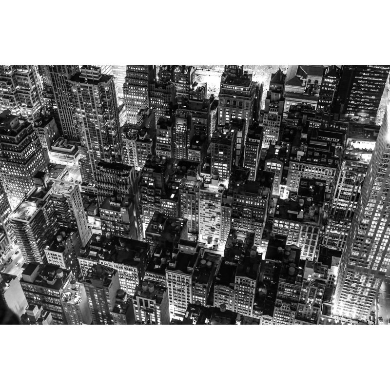 New York City At Night par - Photographie de toile tendue, H 8 po x l 12 po