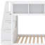 Lit superposé avec tablettes, escalier de rangement et 2 tiroirs-997766880