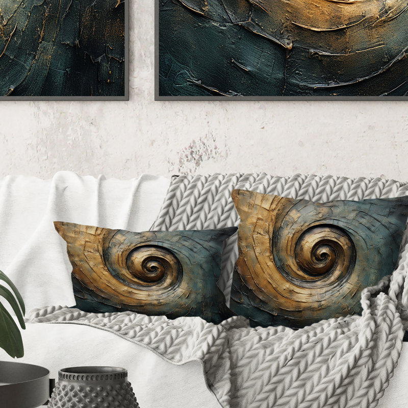 Coussin décoratif tourbillon bronze