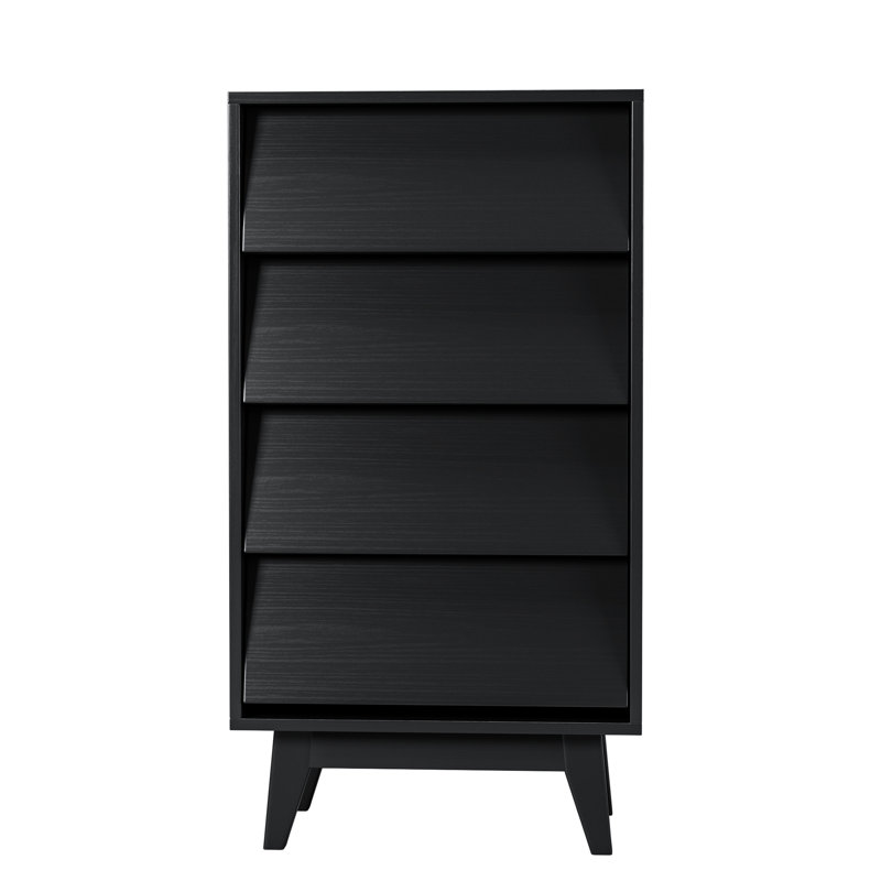Commode 4 tiroirs en noir - Fabrication solide pour commode de longévité