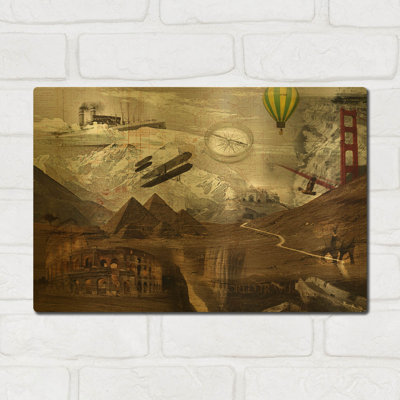 Tableau mural en métal doré « Voyages autour du monde » de GraphINC, 40,6 cm x 30,5 cm