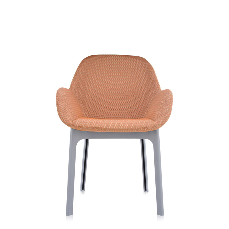 Clap Upholstered Arm Chair, Gray, Orange