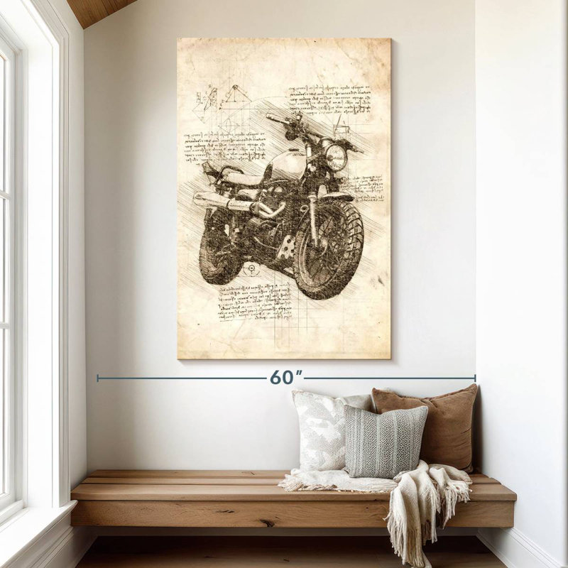 Laelle Old Motorcycle Sepia, 51" H x 34" W