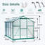 6'X8' Polycarbonate Greenhouse, , Aluminum Frame, Adjustable Ventilation Walk-In Greenhouse 6'X8', Galvanized Base, Easy Assembly