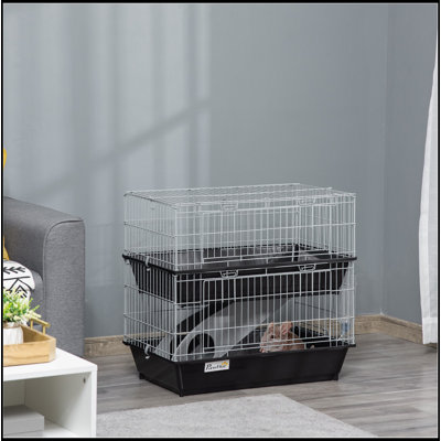 2-Tier Mouse Cage, Ferret Cage W/ Dish And Bottle, Ramp, 2 Doors