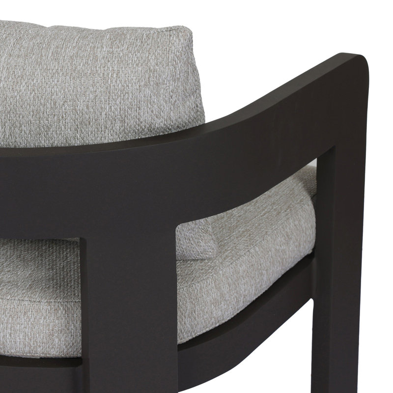 Jackson Outdoor Dining Armchair, Concha Fog/Dark Gray