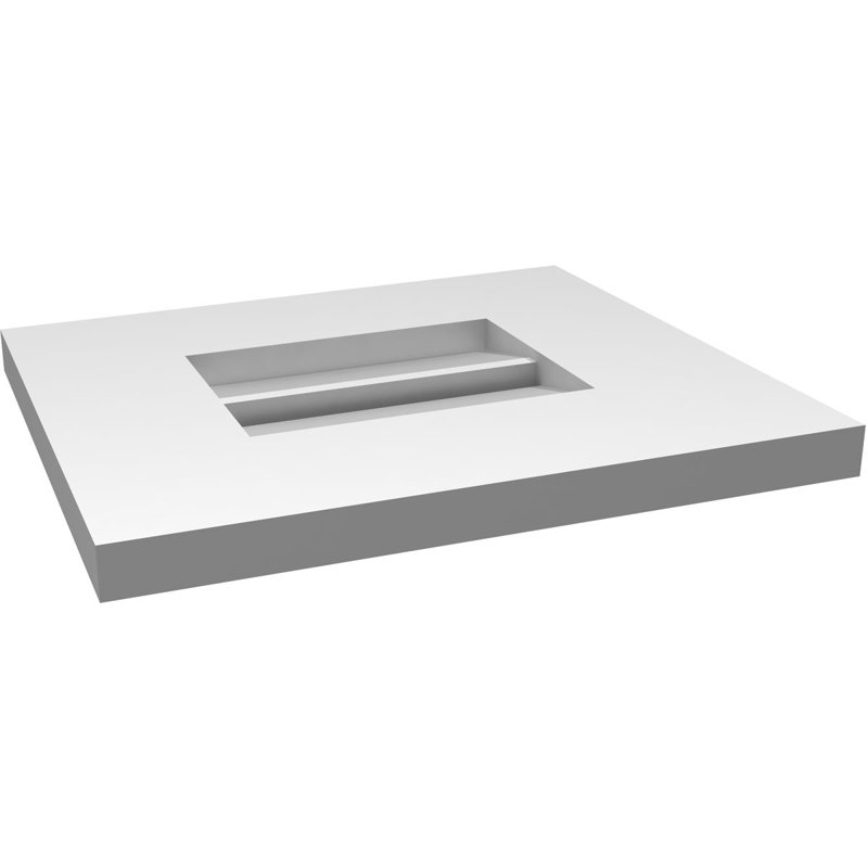 Évent à pignon fonctionnel en uréthane rectangulaire à fixation en surface, brun clair apprêté, H 12 po x l 14 po x P 1 po