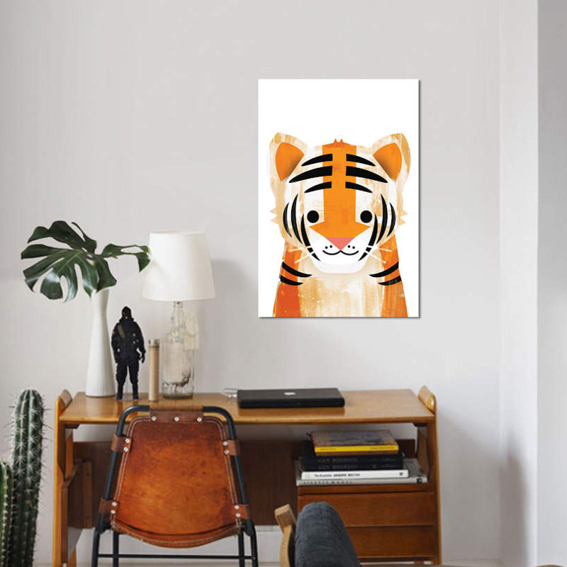 « tiger », art sur toile, H 26 po x l 18 po x P 1,5 po, Toile tendue, Pas de tapis
