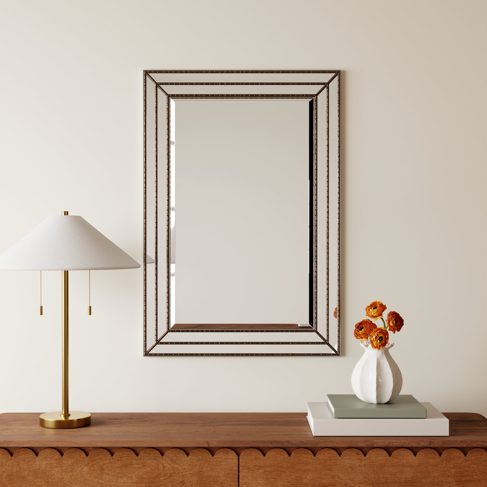 Almyra 24" Accent Mirror, Metallic Bronze