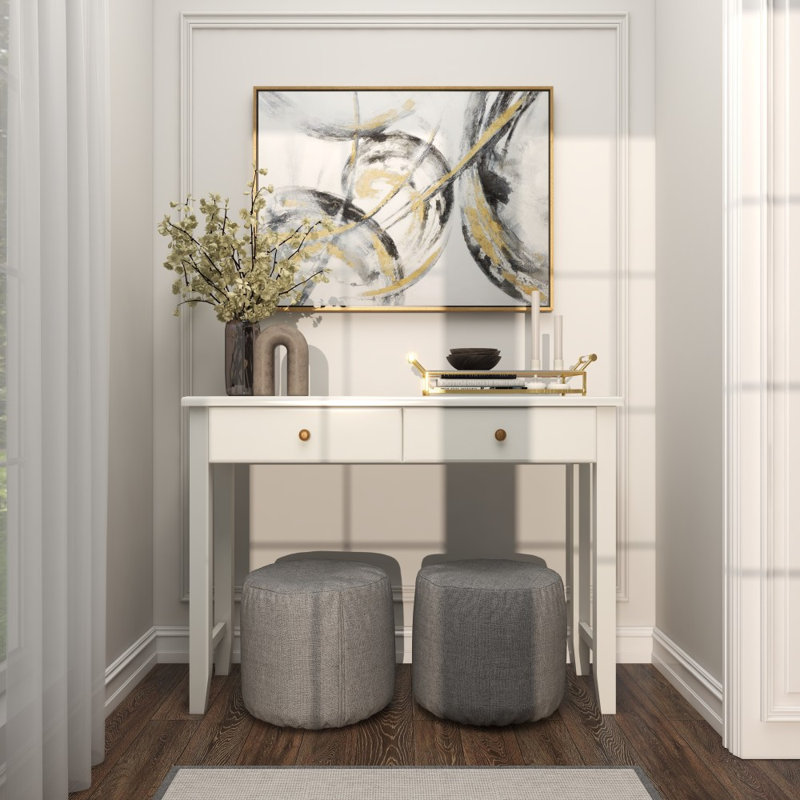 Art mural abstrait sur toile et cadre doré « CosmoLiving » par Cosmopolitan, H 29,5 po x l 39,5 po