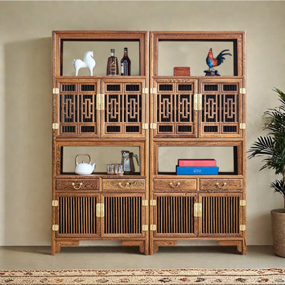 New Chinese style grid format bookcase