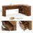 Fluted L-Shaped Executive Desk with Filing Cabinet