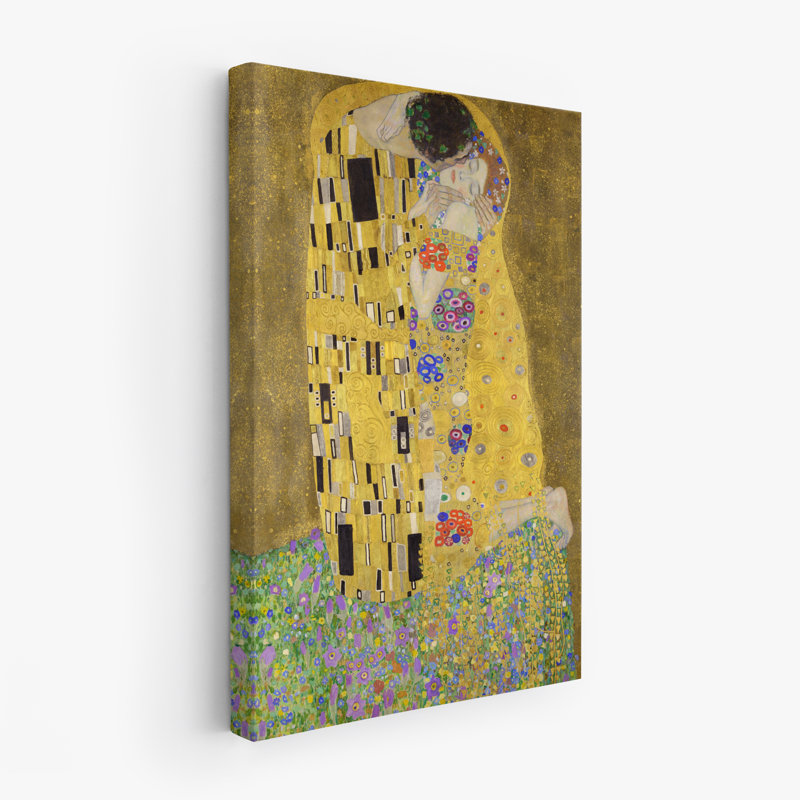 The Kiss By Of Gustav Klimt Wrapped Canvas Art Pri The Kiss by Gustav Klimt - Wrapped Canvas Print