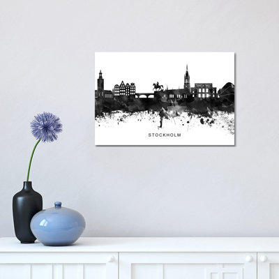Stockholm Skyline 1 Piece Wrapped Canvas Wall Art