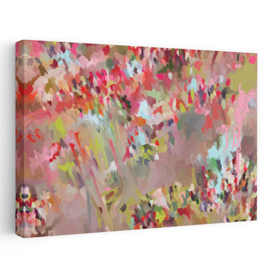 Art floral contemporain abstrait floral coloré
